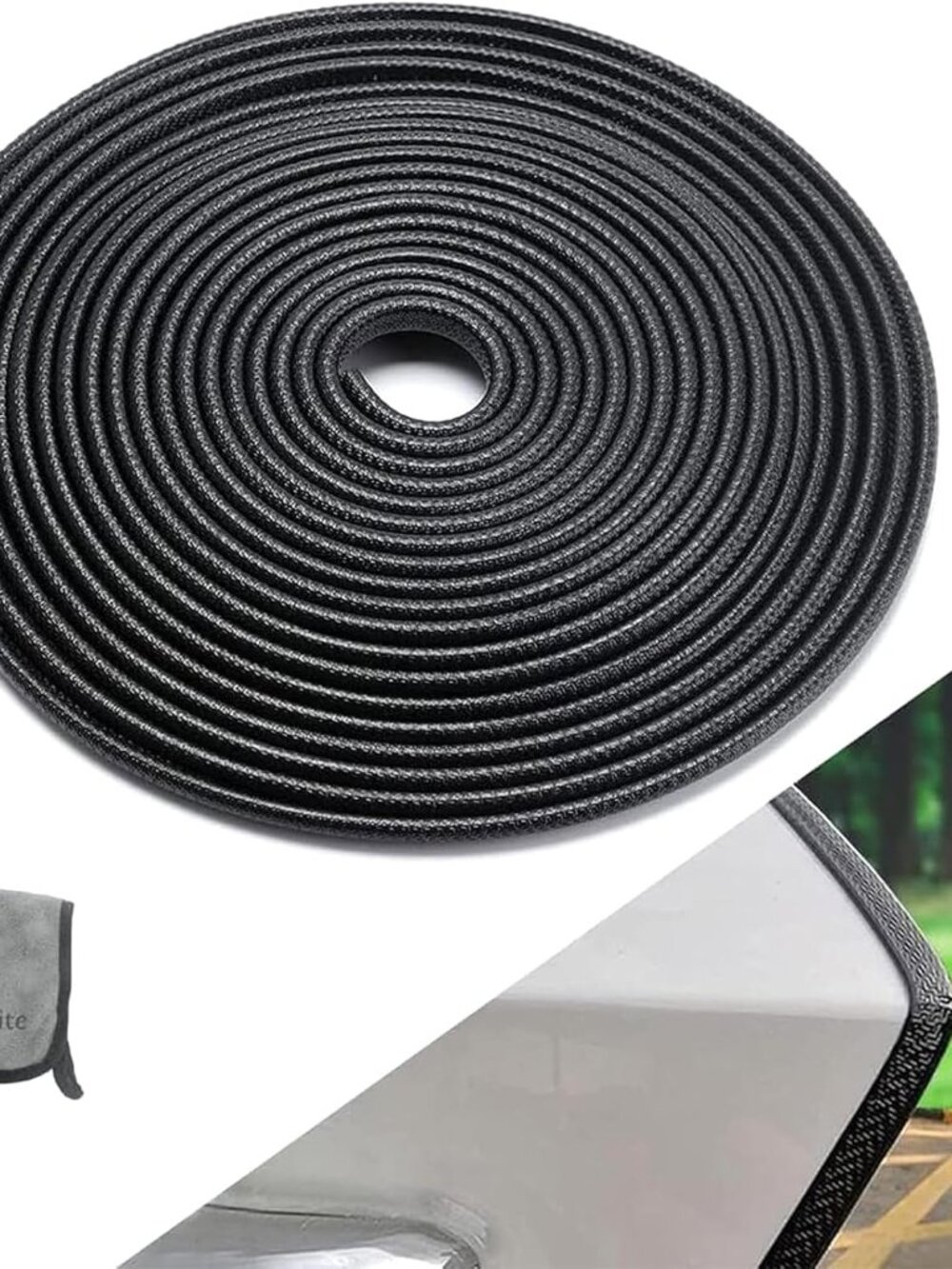 65.6ft 20m No Glue Car Door Edge Guards Black